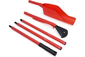 Gravidus Dachrinnen Reinigungsset 5-teilig für Carport & Terrasse oder Gartenhaus - Dachrinnen von Laub und Unkraut befreien - mit Schaber, Schaufel und 3 Steckstiele aus Eisen