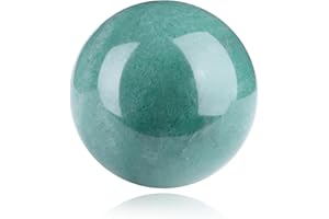 Sahoottie Grüner Aventurin Stein Kristallkugel 40mm Natürlich Kristalle Edelsteine Wahrsager Kugel Heilenden Kristallsteinkugeln für Heimdekoration Meditation Reiki Chakraausgleich Dekoration Geschenk