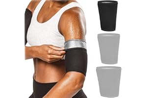 AFCJLTO Lot de 2 Brassards de Sudation, Anti-Transpiration pour Bras de Sauna, Manchons Amincissants et Réglables pour l'Entraînement Sportif des Bras(S/M)