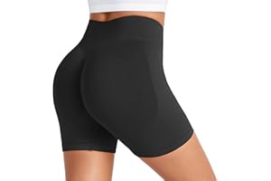 Zhiaek Short Sport Femme Push Up Scrunch Butt Legging Court Taille Haute Short Cycliste Opaque Shorts sans Couture pour Yoga Running Fitness Gym Course à Pied