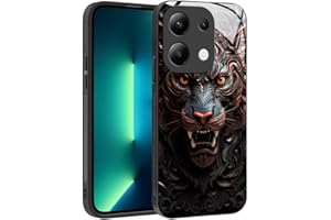 YUXING Funda para Xiaomi Redmi Note 13 4G - Diseño de Patrón Geométrico Arte Abstracto Vidrio Carcasa, Antichoque Anti-Slip Anti-Scratch Case (Tiger)