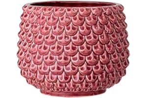 Nordring Retro Übertopf Vintage Pflanztopf für Zimmerplanzen Blumentopf Pino L (16,5 cm ø), rot, Keramik