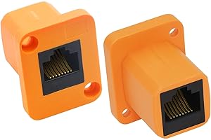 RIIEYOCA RIEEYOCA presa di rete RJ45,connettore di rete LAN di espansione femmina/femmina per montaggio a pannello Gigabit Cat6 per computer e altri dispositivi(2 pezzi)