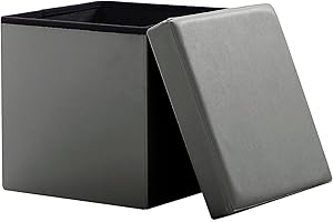 ‎ZEDELMAIER Zedelmaier Stool, Cube Seat with Storage Space, Foot Stool, Chests, Storage Box, Foldable, Resilient up to 300 kg, Removable Lid, 38 x 38 x 38 cm.