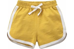 YAQUEKOU Kurze Hose Mädchen Jungen Kurze Sporthose Baumwolle Shorts für Kinder Kurze Hosen Teenager Mädchen Radlerhose Sommer Gym 2-15 Jahre ﻿