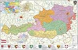 Image de Österreich politisch: Wandkarte mit Metallbeleistung