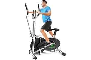 NEEZEE Cross Trainer, 2 in 1 Elliptical Cross Trainers with LCD Monitor, Upgraded Adjustable Resistance, Max Weight 265LBS, Exercise Machine Cross Trainer for Home Gym