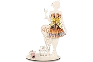 ARTREE Geldgeschenke Geburtstag Frau 40 Geburtstag Geschenk Frau, Geldgeschenk Geburtstag Holz Schild Gästebuch, 40.Geburtstag Frau, Personalisierbares Geschenk Geburtstag Deko, Hochzeit Tischdeko Jubiläum
