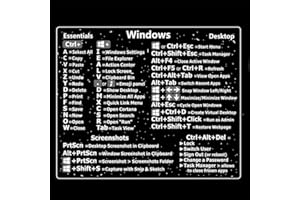 XIFOR Windows + Word/Excel (for Windows) Quick Reference Guide Keyboard Shortcut Stickers,Adhesive for PC Reference Laptop Desktop for 13-16-inch MacBook Air and Pro (A for window)