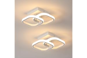 Comely Set med 2 moderna LED-taklampor, 24 W, 2 700 LM, liten fyrkantig LED-taklampa, inomhusbelysning för sovrum, vardagsrum