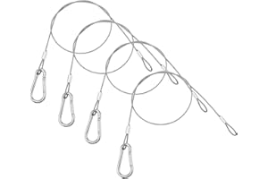 EUPHHONYCS 4 Stück 50 cm x 1.5 mm Drahtseil Sicherheitskabelschloss Stahlsei mit Ösen, Schlaufenkabel, Drahtseil Einstellbar Seilaufhängung, Edelstahl Sicherheitskabel Diebstahlsicherung Seil