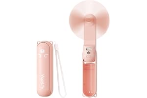 VigorLife Ventilatore Portatile 3 in 1, Mini ventilatore pieghevole Ricaricabile, 3 Velocità Ventilatore Silenzioso con Alimentatore Mobile, Alimentata tramite USB, per Esterni,Viaggi,Ufficio (Rosa)