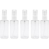 Promosyonca Şeffaf Plastik Sprey Şişe, Beyaz Pompalı, 50 ml, 5 Adet