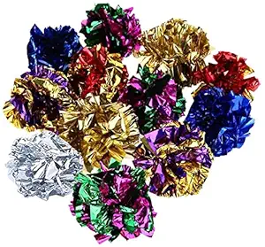 Pets Empire Cat Toy Crinkle Balls Rustle Sound Ball Fun Activity Toy Cat Kitten Interactive Crinkle Ball Interactive Cats Toys Gifts for Cats -Color May Vary (4 Pcs)