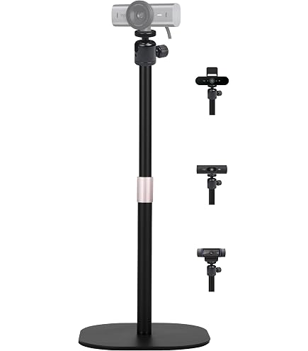 Support Webcam Avec Anneau Lumineux 26cm - Compatible Logitech C920, Brio - Réglable Hauteur & Luminosité