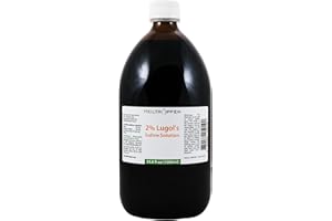 2% Lugols | Solution d'iode Lugol 1000 ml | Formulation liquide 6% | 2% d'iode élémentaire et 4% d'iode de potassium | Ingrédients de qualité pharmaceutique | Heiltropfen®
