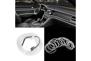 QIILU Striscia Luminosa Decorativa per Interni Auto, Modanatura Interna Illuminazione LED EL, Parti di Modifica della Lampada Fredda (Bianca)