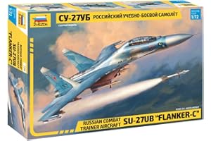 Zvezda 500787294-Modellino, Scala 1:72 Sukhoi SU-27 UB Flanker-C, modellismo, Costruzioni in plastica, Colore Non Laccato, 7294