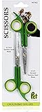 Pet Magasin Grooming Scissors Kits - (2 Pairs - 1 for Body and 1 for Face + Ear + Nose + Paw) - Sharp and Strong Stainless Steel Blade Dog Grooming Scissors with Round Tip Top for Dogs and Cats