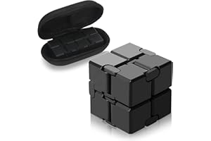 Skycase Cubo infinito, cubo mágico, juguete antiestrés, juguete infinito, cubo antiestrés, para niños, color negro