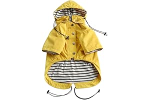 Pethiy- Manteaux imperméables pour Chien élégants de qualité supérieure, résistant Pluie/l'eau,Cordon de Serrage réglable,Capuche Amovible,Vêtements pour petite et moyenne Chien-Jaune-XS