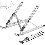 Eono by Amazon - Laptop Stand Adjustable, Portable 6 Height Ventilated Computer Holder for Desk, Foldable Aluminum Ergonomic