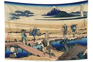 YONGFOTO 100 x 70 cm Ukiyo-e gobelin Mount Fuji 36 widoków pokój wiszący na ścianie Nakahara w prowincji Sagami krajobraz sztuka ścienna japoński tradycyjny obraz gobeliny w stylu Toyo