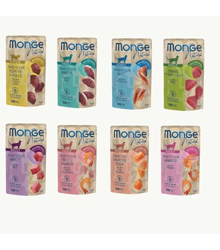Monge Lechat Cibo Umido Per Gatti – 48 Lattine Da 400g L’una, Assortimento Misto In Base Alla Disponibilità