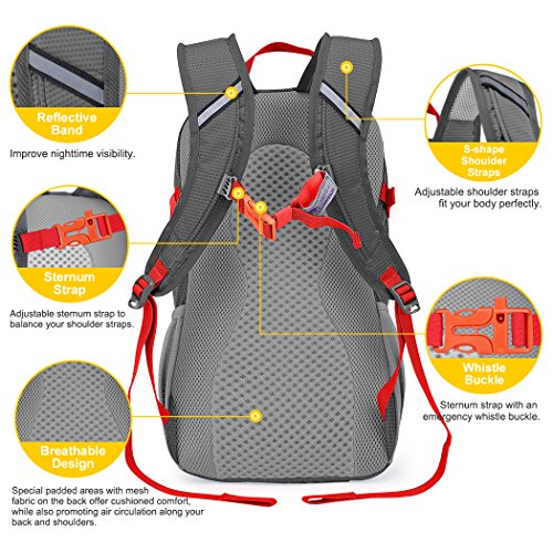 Mardingtop 20L Unisex Fahrrad Rücksack für Radsport/Camping/Wandern/Reisen, 44X25.5X14cm - 4