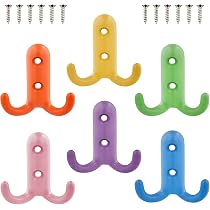 6 Ganci Autoadesivi In Legno Per Bambini A Forma Di Animali - Adesivi Per Parete Senza Fori Per Asciugamani, Cappelli E Borse - 3