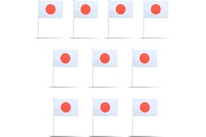 Sonia Originelli Handfahnen Flaggen zum Schwenken ca. 30 x 45 cm, 10 Stück, Farbe: Japan