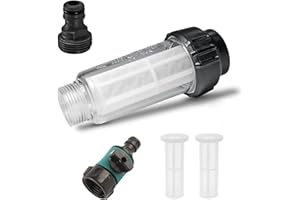 Zyiphor Filtro Acqua 3/4" con Valvola di Regolazione - Kit Completo con Filtro di Ricambio e Adattatori Rapidi - per Idropulitrici, Pompe da Giardino, Camper e Sistemi di Irrigazione