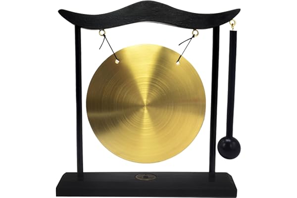 Gong Feng Shui en Laiton - Art Zen pour la Fortune + Bracelet Ficelle Rouge Offerte