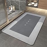Banyo Paspası-S&uuml;per Emici-Kaymaz Tabanlı Banyo Ve Abdest Paspası-Kare GRİ 50 * 70