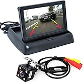 ePathChina 1 set Foldable High-resolution 4.3" TFT LCD Mini Car Monitor with Rear View Backup Camera for Vehicle Reversing Pa
