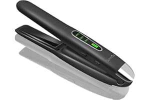 SUNMAY Voga Plancha Pelo Inalambrica 2 en 1, Plancha de Pelo y Rizador de Titanio Portátil, Mini Plancha Pelo Viaje USB 5000 mAh, 3 Niveles de Temperatura, Calentamiento Rápido (Negro)