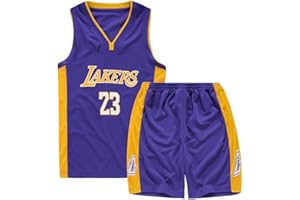 GAOZI Magliette da Basket Maglie da Basket per Bambini James #23 Basket Veste Pantaloncini Estivi Set per Ragazzi e Ragazze Jersey Bryant #24 Basketball Maglie