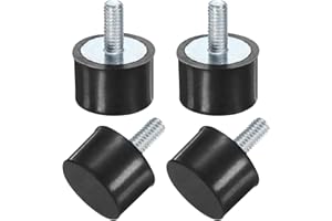 M METERXITY 4-Pack Rubber Mounts D15mmxH10mm Male Vibration Isolators Cylindrical Shock Absorber W M4 x 10mm Studs for Air Compressor/Car/Pump/Boat/Garage Motor/Bobbins Rubber Isolators