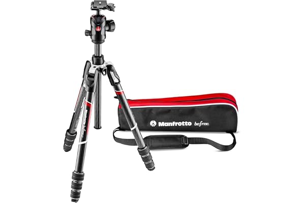 Manfrotto Befree Advanced GT Pro Camera Tripod Kit, Travel Tripod with Ball Head, Portable & Compact, Professional Carbon Camera Tripod for DSLR, Reflex, Mirrorless, Photo Accessories, MKBFRTC4GT-BH