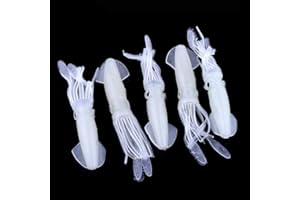 TOPIND 5 señuelos de pesca de calamar, señuelos de pesca que brillan en la oscuridad, luminoso, faldas de calamar, señuelos suaves, señuelos falsos