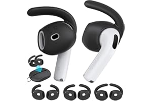 AhaStyle Ganci auricolari per AirPods di quarta generazione (2024) 【Aggiungi un sacchetto per la conservazione】 3 paia di copriorecchie antiscivolo S/M/L con Apple AirPods di quarta generazione