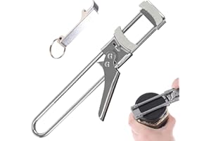 Omlalayi 2 Pièces Ouvre Bouteille,Ouvre bocal,1 Pièces ouvre Bocal Manuel+1 Petit Ouvre-Couvercle,Ouvre-Boîte en Acier Inoxydable Multifonction,Ouvre-Bouteille Réglable pour Divers Couvercles