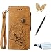 Produktbild Galaxy S5 Mini Hülle,TOUCASA® Samsung Galaxy S5 Mini Ledertasche Hülle Schutzhülle Retro Bunte Rose Tasche Lederhülle mit Handschlaufe Scratch Ledercase Schale Umschlag Stil Flip Wallet Case Cover mit Weiche Silikon Innere Standfunktion Kreditkarte Slots Magnetverschluss Etui + 1 x Eingabestift & Glitzer Staub Stecker-Khaki