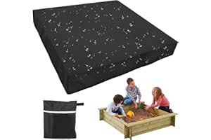 RUBESSIA Sandkasten Abdeckung 150x150cm, Sandkastenabdeckung, Abdeckung Sandkasten, Sandkastenplane mit Kordelzug, Abdeckung für Sandkasten, Schutzhülle für Sandkasten, Abdeckplane Sandkastenabdeckung Plane