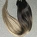Full Shine 18" 10 Pcs 120g Full Set Clip in Hair Extensions Ombre Balayage Human Hair Clip in Human Hair Extensions Colour #2 Fading to Colour #6#18 Ash Blonde Hair Extensions Human Hair