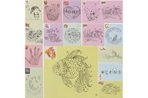 MOUMOU 16pcs 32 Quilling Pattern Template DIY Quilling Paper Tools with Locating Paper