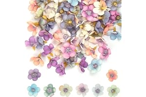 DOUSELLA 120 Pz Fiori Finti per Decorazioni Piccoli Teste di Fiori Finti Seta Fiori Artificiali come Veri Mini Fiori Seta Composizione Fiori Artificiali per Bomboniere, Feste, Casa e DIY - Multicolore