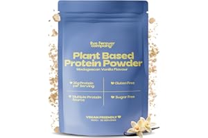 LIVE FOREVER COMPANY Vegan Protein Powder - 30 Servings - High Protein (26g) Low Calorie (110kcal) - Pea, Rice & Soy Plant Based Protein Powder Blend - Dairy Free, Gluten Free, Keto, Sugar Free - Vanilla, 900g
