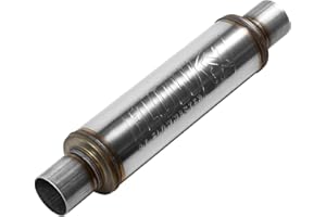 "Flowmaster 71416 2.50""In(C)/Out(C) Flow Fx Muffler, Round, 14""", brushed