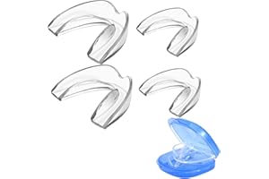 NEATEETH Mouth Guard for Teeth Grinding, Upgraded Night Guards for Sleeping, Pack of 4 Moldable Mouth Guard Stops Bruxism and Teeth Clenching 2 Sizes with a Travel Cases